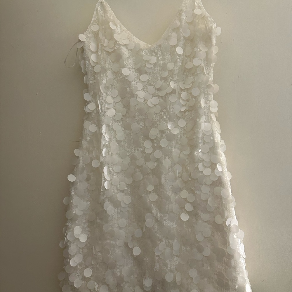 Mishka White Sequin Mini Dress
